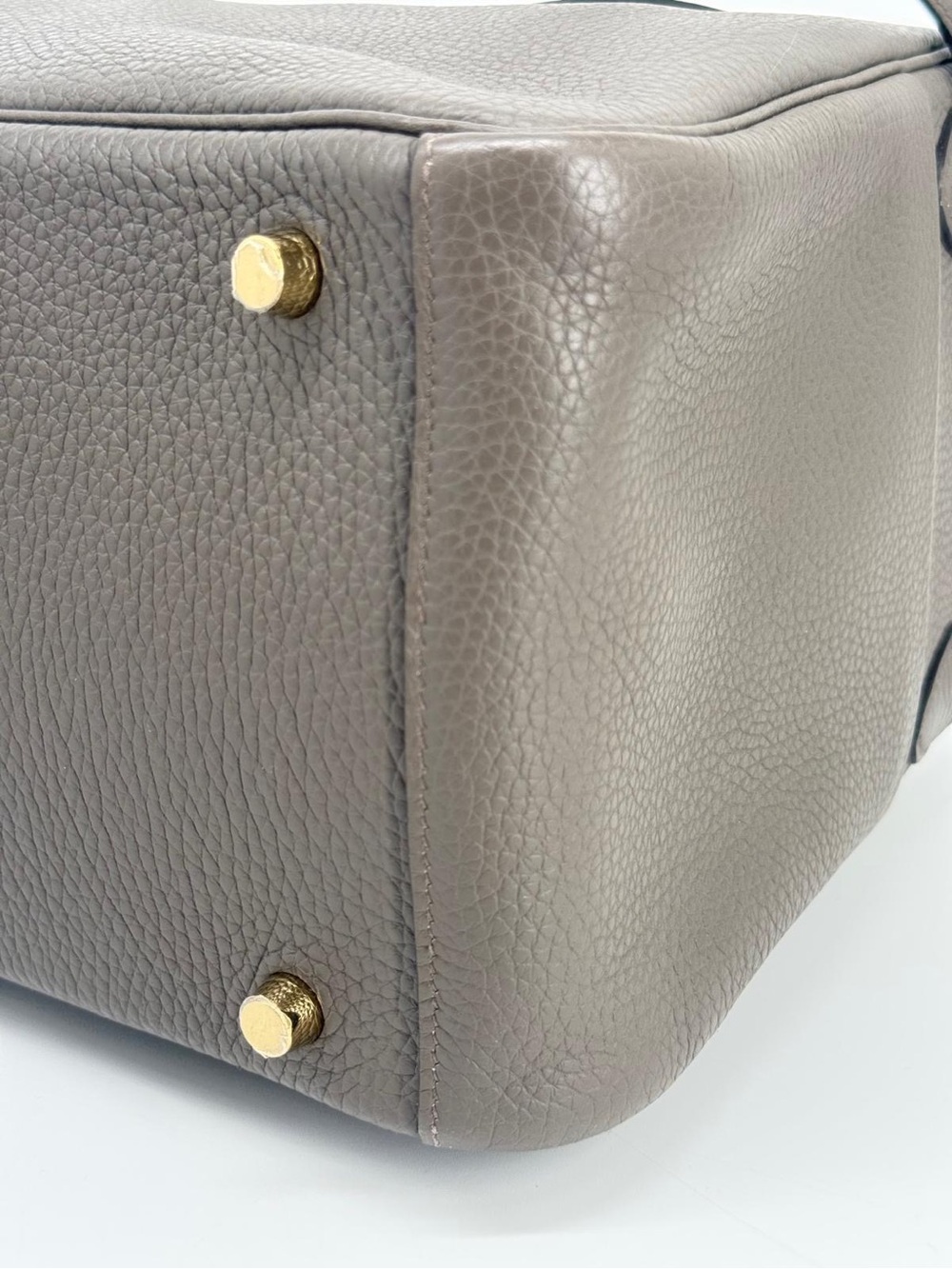 Hermes Lindy 30 Taurillon Clemence Etoupe Shoulder Bag Gold Hardware - Picture 13 of 15